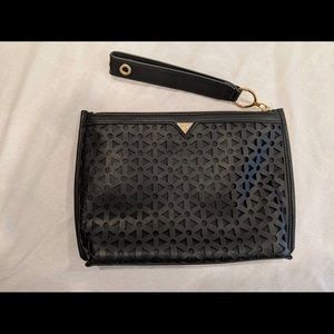 Sam Edelman Skyler black leather Grommet Pouch
